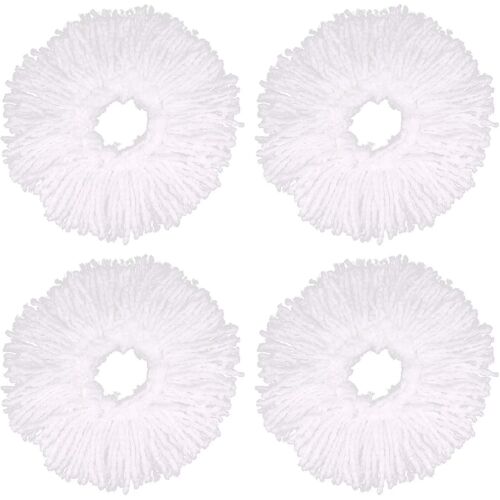 4Pcs Microfiber Broom Heads, Round Replacement Mop Heads 360 Rotation Mop Heads for Floor Cleaning (Diameter 16 cm) - 13Thirteen