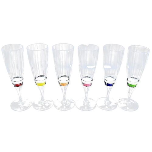 6pcs Light Up Led Wine Glasses Flashing Champagne Flutes Cocktail Cups