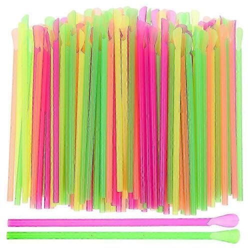 400 Pcs Cuillère Pailles Slushie Pailles Cuillère Scoop Pailles Jetables De Boisson Pailles pour Cônes De Glace