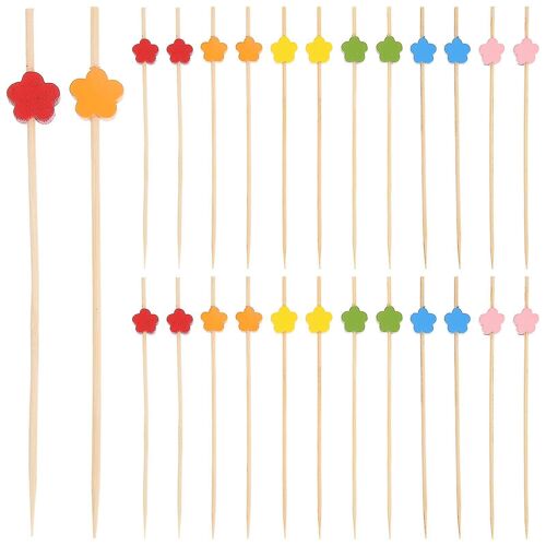 100pcs Flower Shape Cocktail Picks Dessert Sticks Disposable Cake Picks Party Accessories
