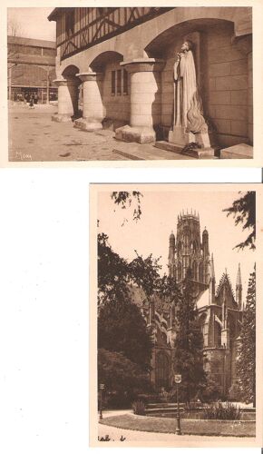 Lot De 2 Cartes Postales Cpa Rouen : Église Saint Ouen, Statue De Jeanne D'arc