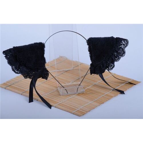 Serre Tête Pince Barrette Oreille Chat  Animaux Clochettes Noeuds Cosplay Dentelle Neko Gothique Lolita Kawaii Manga Anime Black Sugar Mode Déguisement Chat Animaux Nekomimi Costume Paris