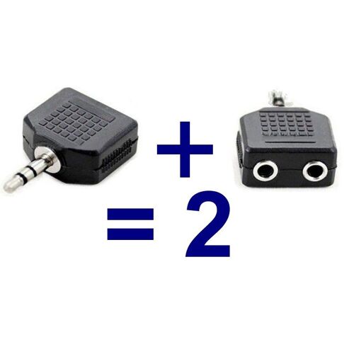 Lot de 2 Adaptateur - Doubleur - Splitter - Audio Stéréo - jack 3,5 mm 1 male vers 2 femelle