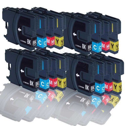 16x Cartouches d'encres compatible pour Brother LC980 , LC1100 Brother MFC-250C MFC-255CW MFC-290C MFC-295CN MFC-297C MFC-490CN MFC-5490CN MFC-5890CN MFC-790CW MFC-795CW (BK,C,Y,M)