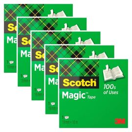 Scotch Lot De 5 Rubans Adhésif Magic 810 Invisible 19 Mm X 10 M