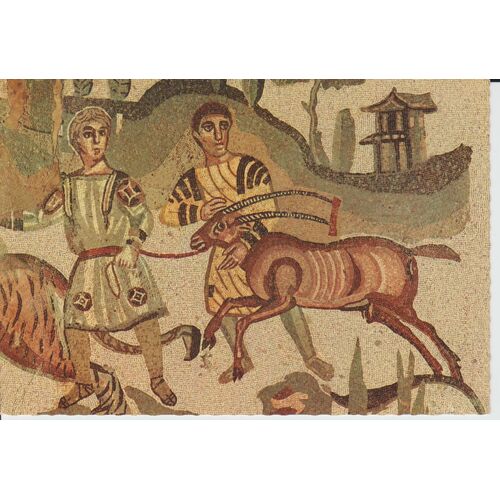 Carte Postale Piazza Armerina,Promenoir De La Grande Chasse,Antilope En Laisse,Détail