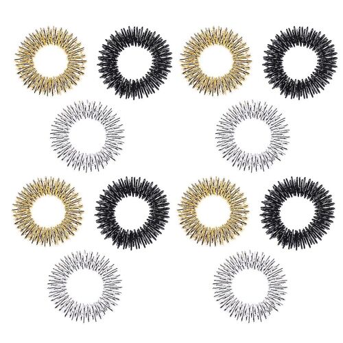 12 Pcs Kids Ring Acupuncture Products Manual Healthcare Tool Work Relaxation Tools Finger Massage Ring Stress Relief Accessory