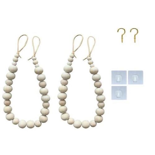2cps Curtain Tie , Natural Wood Drape Tiebacks, Window Treatment, Farmhouse Garland, Boho Decor Acc