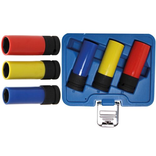 DOUILLES CHOC BGS TECHNIC CARRE 1/2 POUR JANTES ALU JEU DE 3 IMPACT