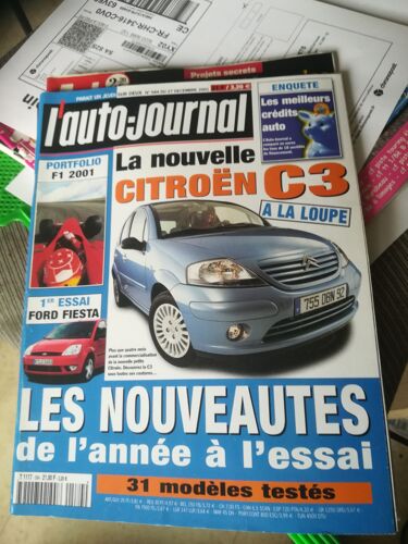 L Auto Journal 584 De 2001 C3,Laguna 2.2 Dci,Ford Mondeo Ghia 2.0 Tdci,Ford Fiesta 1.4 Tdci,Seat Ibiza 1.9 Tdi,Audi A2,Ford Thunderbird