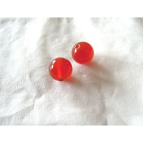 2 Perles Jade Rouge 8mm