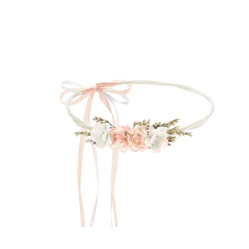 COURONNE DE FLEURS ARTIFICIELLES BOHO 18CM PÊCHE