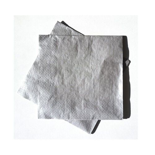 20 SERVIETTES PAPIER OUATE 3 PLIS 33CM ARGENT