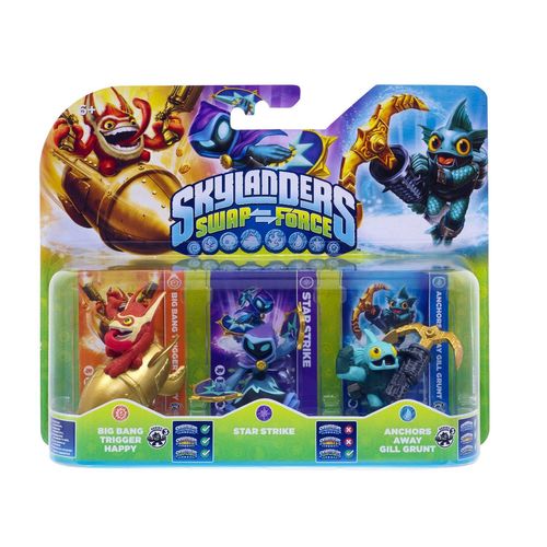 Figurine Skylanders : Swap Force - Star Strike + Anchors Away Gill Grunt + Big Bang Trigger Happy