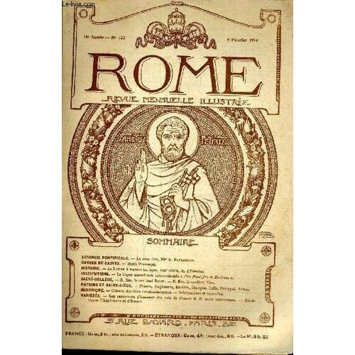 Rome Revue Mensuelle Illustree - 11e Annee N°122 - 8 Fevrier 1914.
