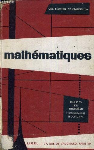 Mathematiques Classes De Troisieme Enseignement Secondaire.