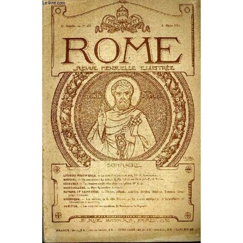 Rome Revue Mensuelle Illustree - 11e Annee N°123 - 8 Mars 1914.