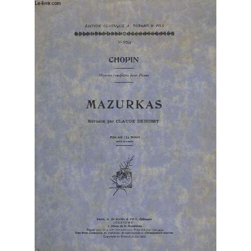 Mazurkas - Oeuvres Completes Pour Piano - N°9703.