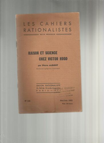 Raison Et Science Chez Victor Hugo Par Pierre Albouy