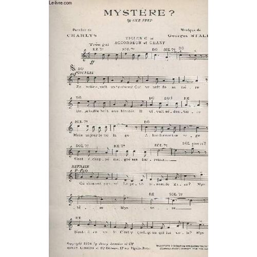 Mystere ? - Violon C Ou Accordeon Et Chant.
