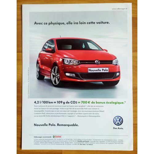 Publicité Papier - Voiture Volkswagen Polo De 2009
