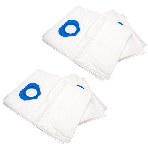 vhbw 20x sacs compatible avec Nilfisk 70GA, 84GS, GA70, GA-70, GM80, GM-80, GM90, GM-90, GS80, GS-80, GS90 aspirateur - microfibres non tissées, blanc