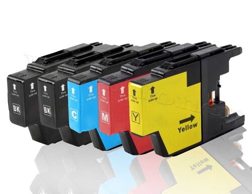 5 x Cartouches d'encres compatible pour LC 1280 LC1280 Brother MFC-J 6510 DW MFC J625 DW MFC-J 6710 DW MFC-J 6910 DW MFC-J 825 DW MFCJ835 DW