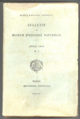 Bulletin Du Muséum D'histoire Naturelle De Paris 1902