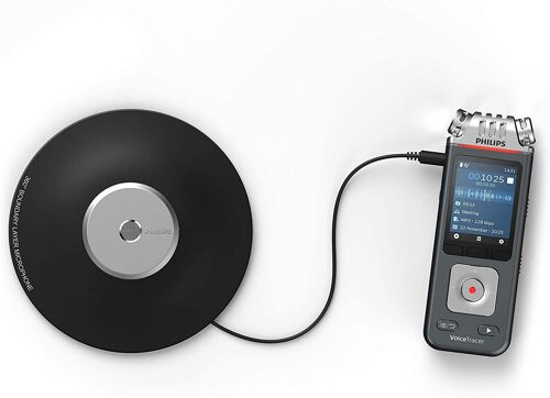 Dictaphone numérique avec 8go de mémoire intégré et Microphone de surface Inlus gris noir