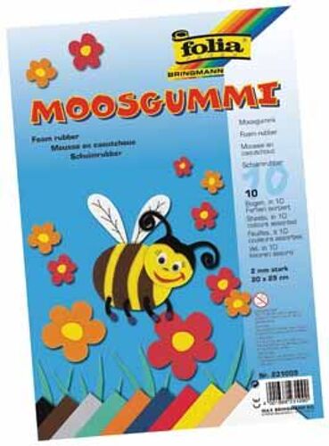 Folia Caoutchouc Mousse Paquet De 10 Feuilles En 10 Couleurs Assorties 1 Unité(S)