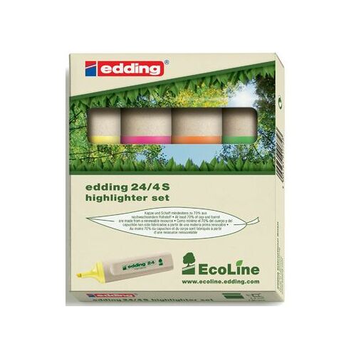 Edding Surligneur Ecoline E-24 Étui De 4 Pièces En Couleurs Assorties 1 Unité(S)