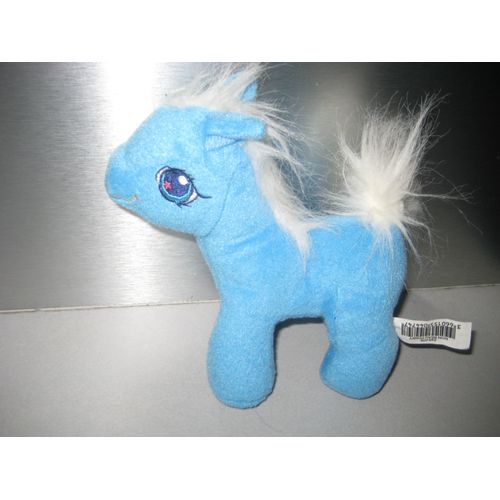 Doudou Peluche Poney Bleu Eluz 19 Cm