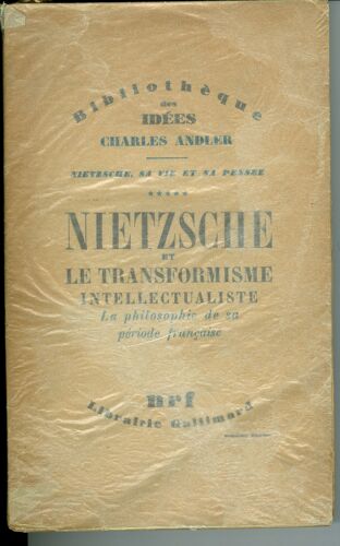 Nietzsche Et Le Transformisme Intellectualiste