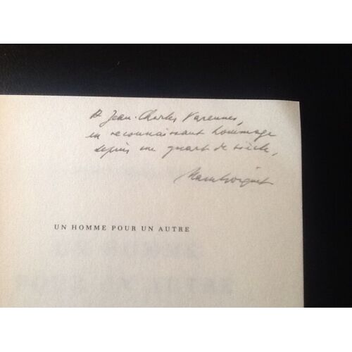 [Envoi Autographe Signé] Alain Bosquet - Un Homme Pour Un Autre (Récits)