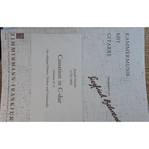 Haydn Partition Cassation En C Dur Pour Guitare, Violon Violoncelle