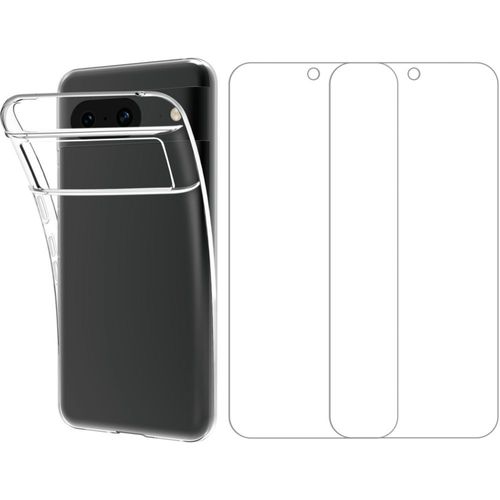 Essentiel B - Pack Google Pixel 8a Coque + Verre Trempé X2 - Transparent