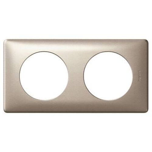 Plaque Céliane Métal 2 postes - finition Titane