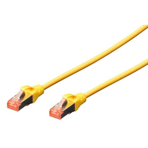 DIGITUS Câble patch RJ45 LSOH AWG 27/7 CAT 6 S/FTP Blindé Bt Rouge 0,5 m Jaune