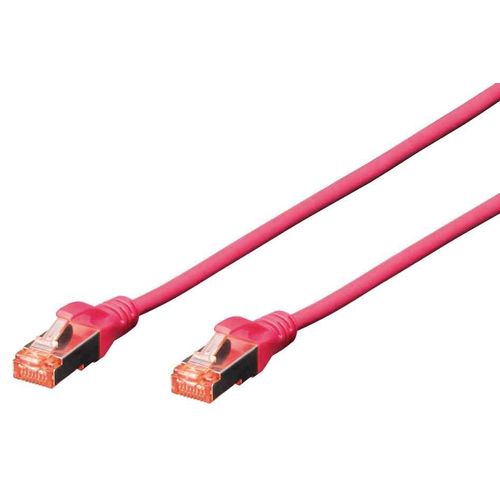 DIGITUS Câble patch RJ45 LSOH AWG 27/7 CAT 6 S/FTP Blindé Bt Rouge 2 m Magenta