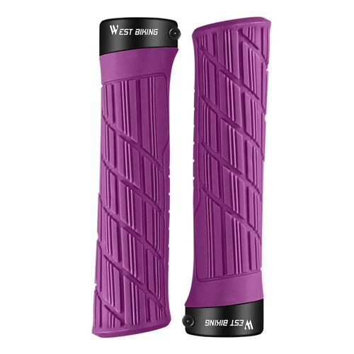 Kaesi 1 Set Bike Handle Cover Ergonomic Design Shock-Absorbing Silicone Dustproof Locking Bicycle Handlebar Grip For Mtb
