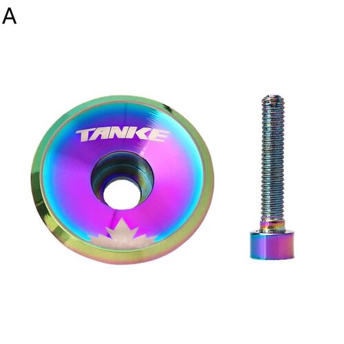 Kaesibicycle Headset Top Cap Corrosion Resistance Installed Easily Eye-Catching Printing Mountain Bike Road Bike Bolt Cap Covered For Racing Bike