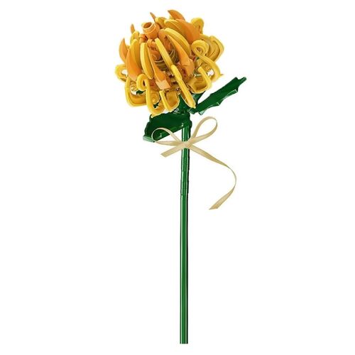 Flower Building Blocks Toy Diy Assembly Plastic Bricks Romantic Fake Floral 3d Model Skills Training Educational Toys Children Diy Building Toy Flower