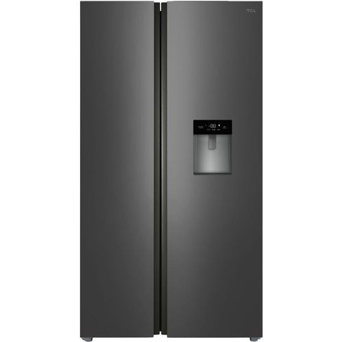 Réfrigérateur-congélateur TCL RP631SSE0 - côte à côte avec distributeur d'eau - 92x73.5x176.8 cm (lxpxh) - 631 litres - classe E - Argent foncé