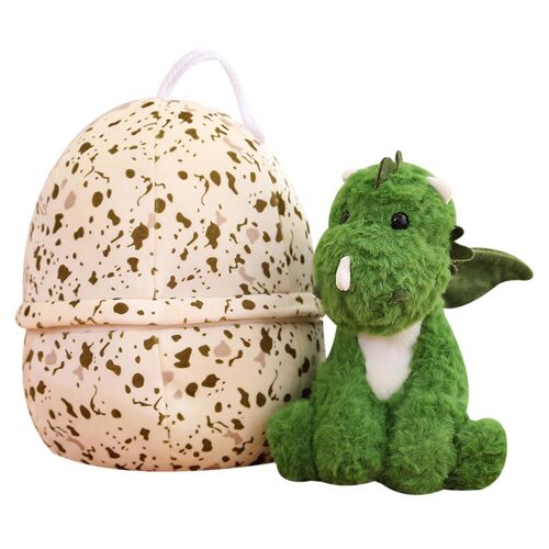 Dinosaure De Dessin Animé Et Oeuf Poupée En Peluche 3d Cornes Et Ailes Mignon Dragon Volant Peluches Ornement Doux Peluche Dinosaure Animal Oreiller Jouet Noël Nouvel An Gif