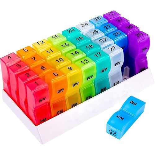 32 Grids Pill Box Moist-proof Tidy Keeping Hygienic Monthly Pill Box Organizer for Travel