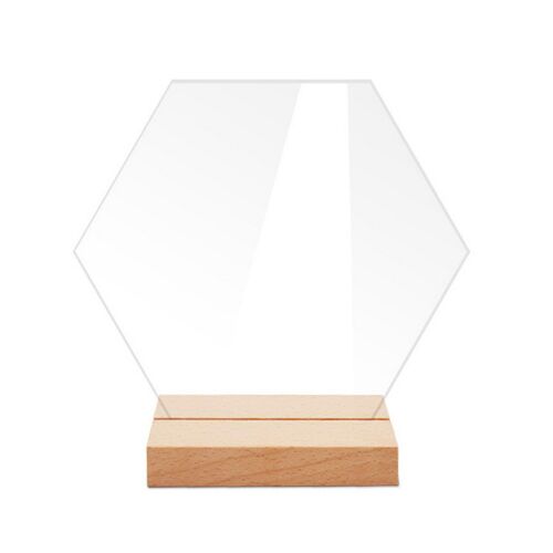 Panneau De Table De Mariage En Acrylique Clair Avec Base En Bois Bord Lisse Largement Utilisé Bricolage Acrylique Panneau Vacances Fête Décoration