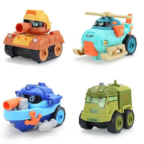 4pcs/Set Twist Screw Toys Simple Operation Fun Parent-Child Interaction Stimulate Creativity Entertainment Diy Vivid Color Cartoon Military Vehicle Di