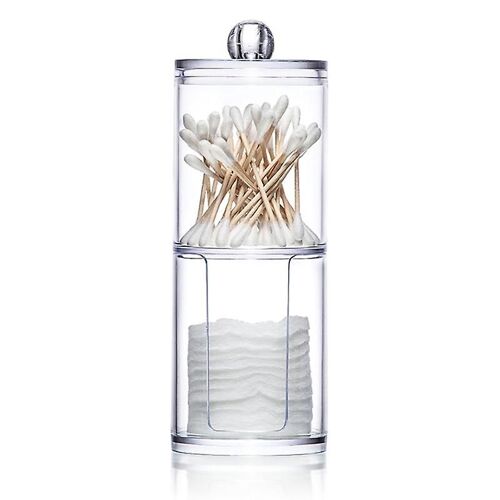 Makeup Container Transparent Durable Plastic Cotton Swab Ball Pad Holder For Bathroom Kaesi