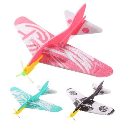 2pcs Throw Flying Airplanes Ultralight Roundabout Foam Board Streamlined Design Creative Interactive Model Toy Kids Hand Throw Flying Glider Foam Plan