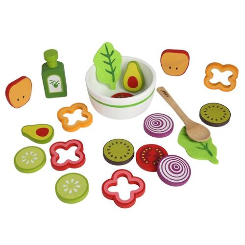 21pcs/Set Wooden Simulation Fruit Vegetable Pretend Kitchen Salad Cooking Toy Kaesi